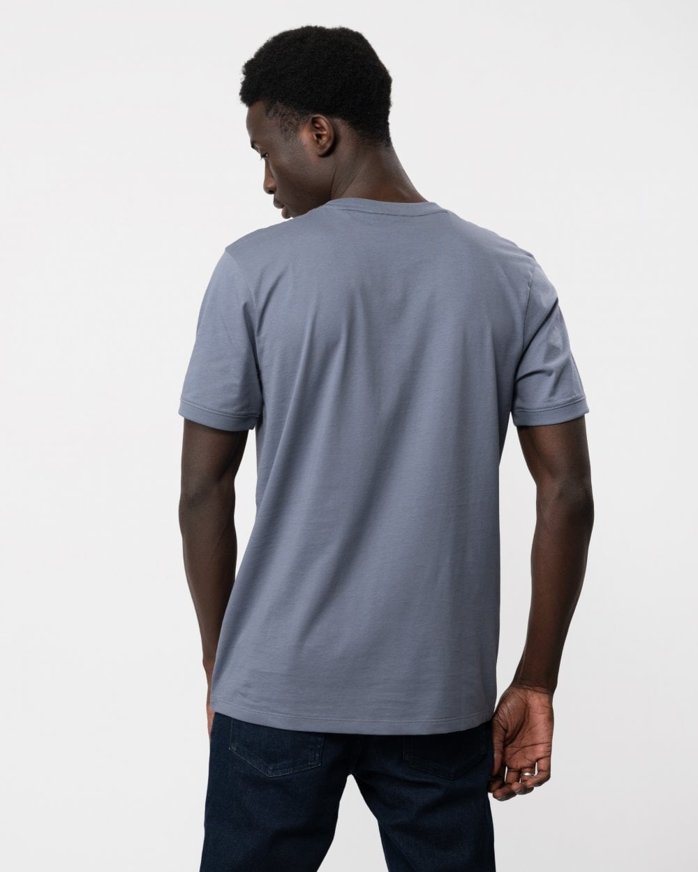 HUGO Diragolino212 Label Logo Mens T-Shirt - Open Blue 462