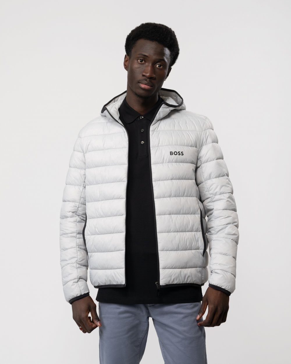 BOSS Green J Thor Mens Water-Repellent Puffer Jacket With Branded Trims