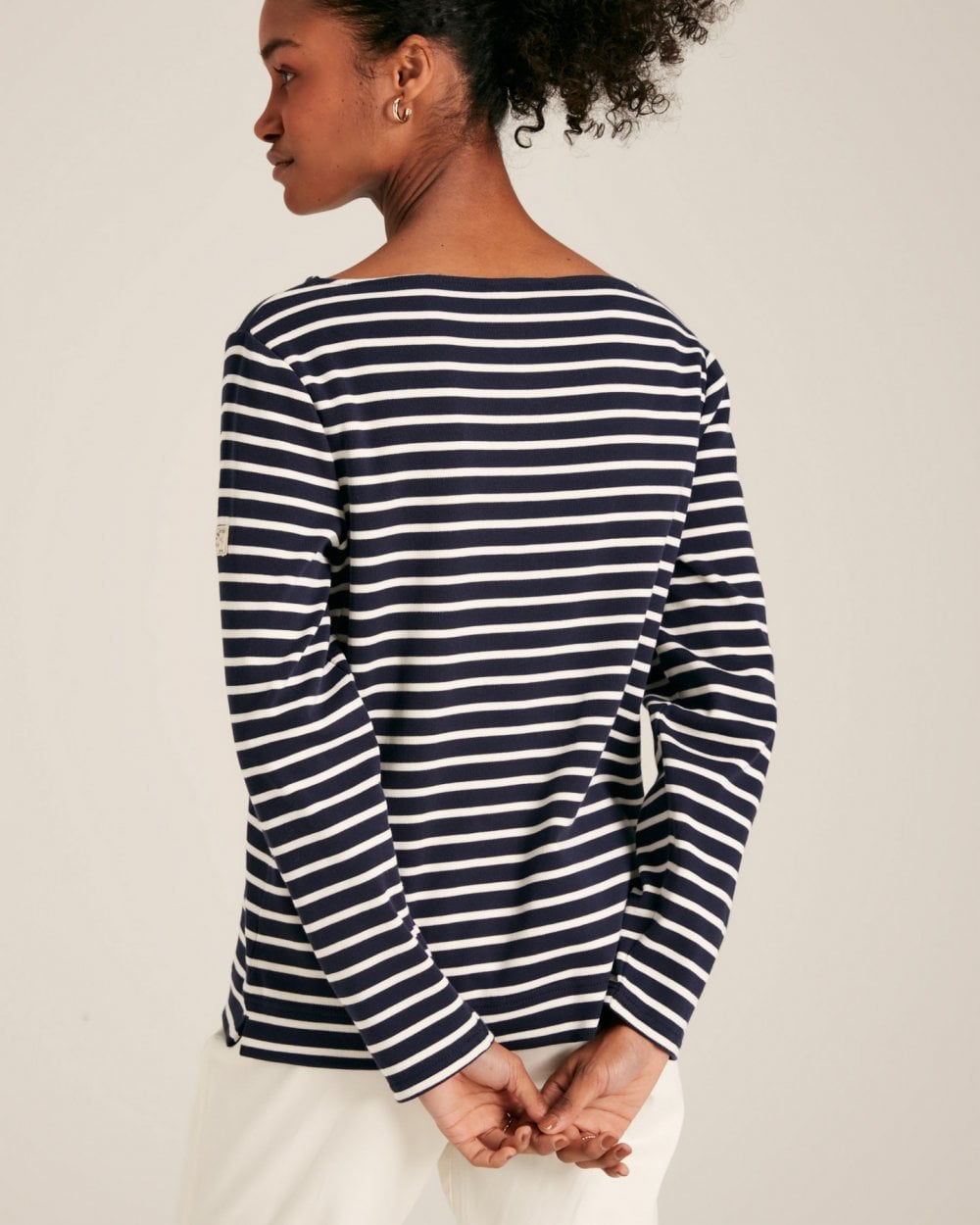 Joules New Harbour Womens Striped Breton Top - Navy Cream Stripe