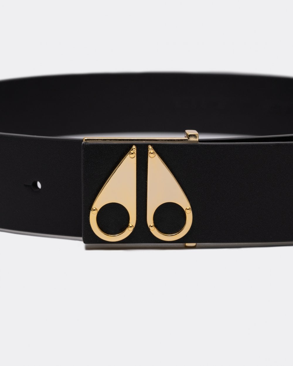 Moose Knuckles Mens Gold Logo Icon Belt