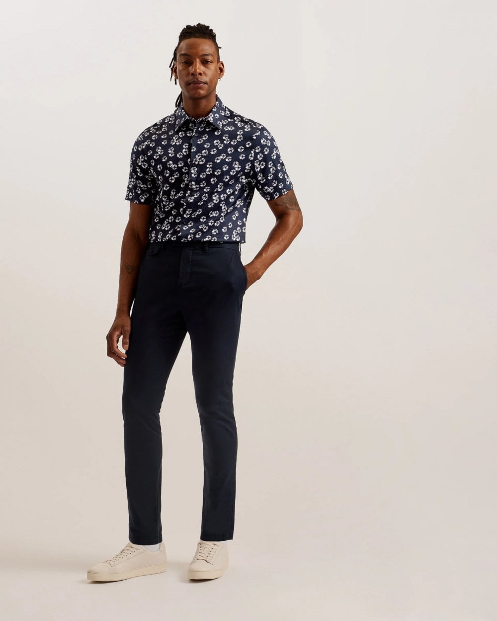 Ted Baker Ted Baker Alfanso Mens Floral Print Short Sleeve Shirt