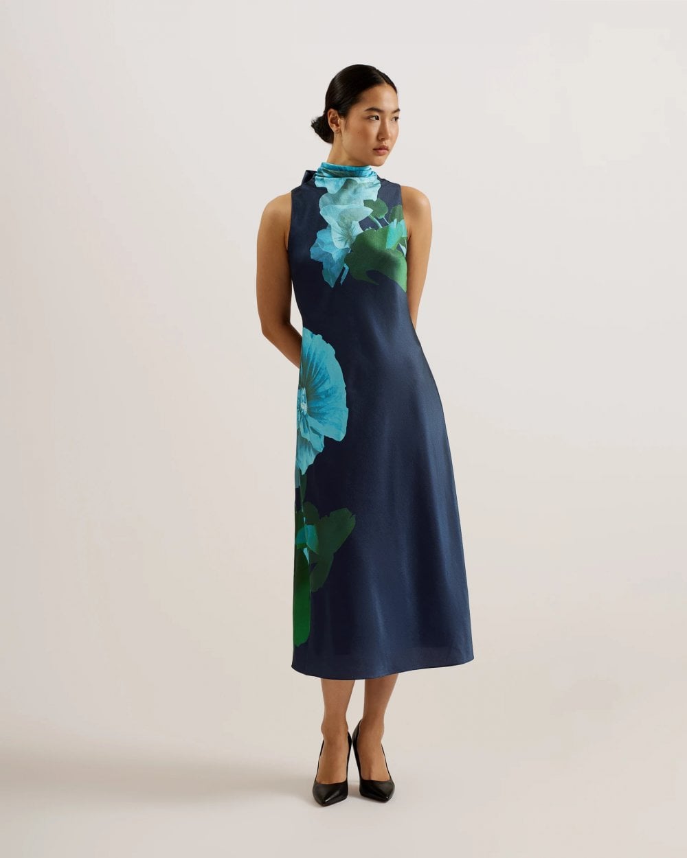 Ted Baker Timava Womens Cowl Neck Midi Slip Dress