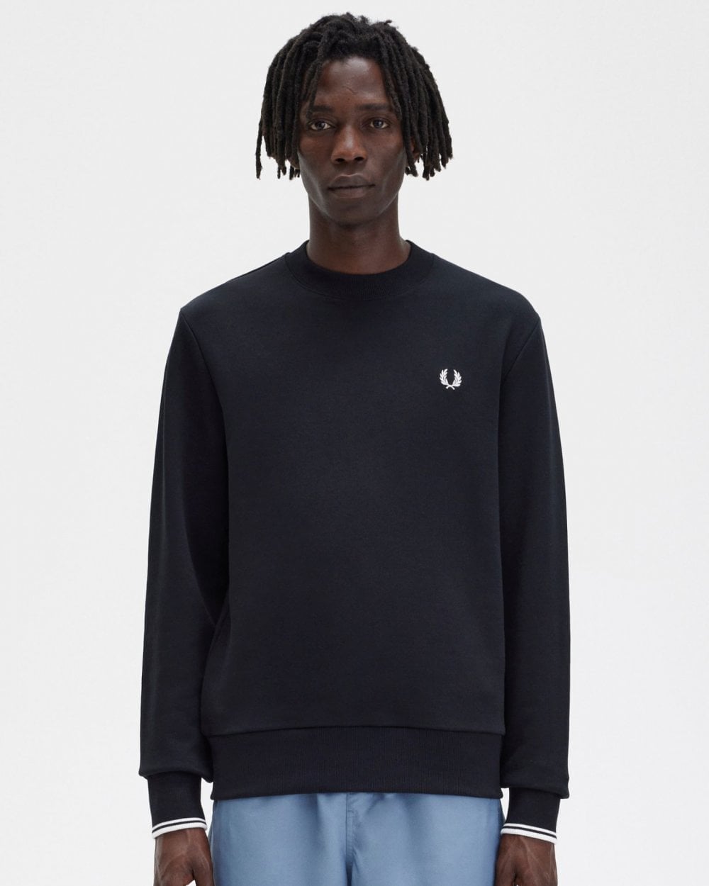 Fred Perry Mens Crew Neck Sweatshirt NOS - Black 184