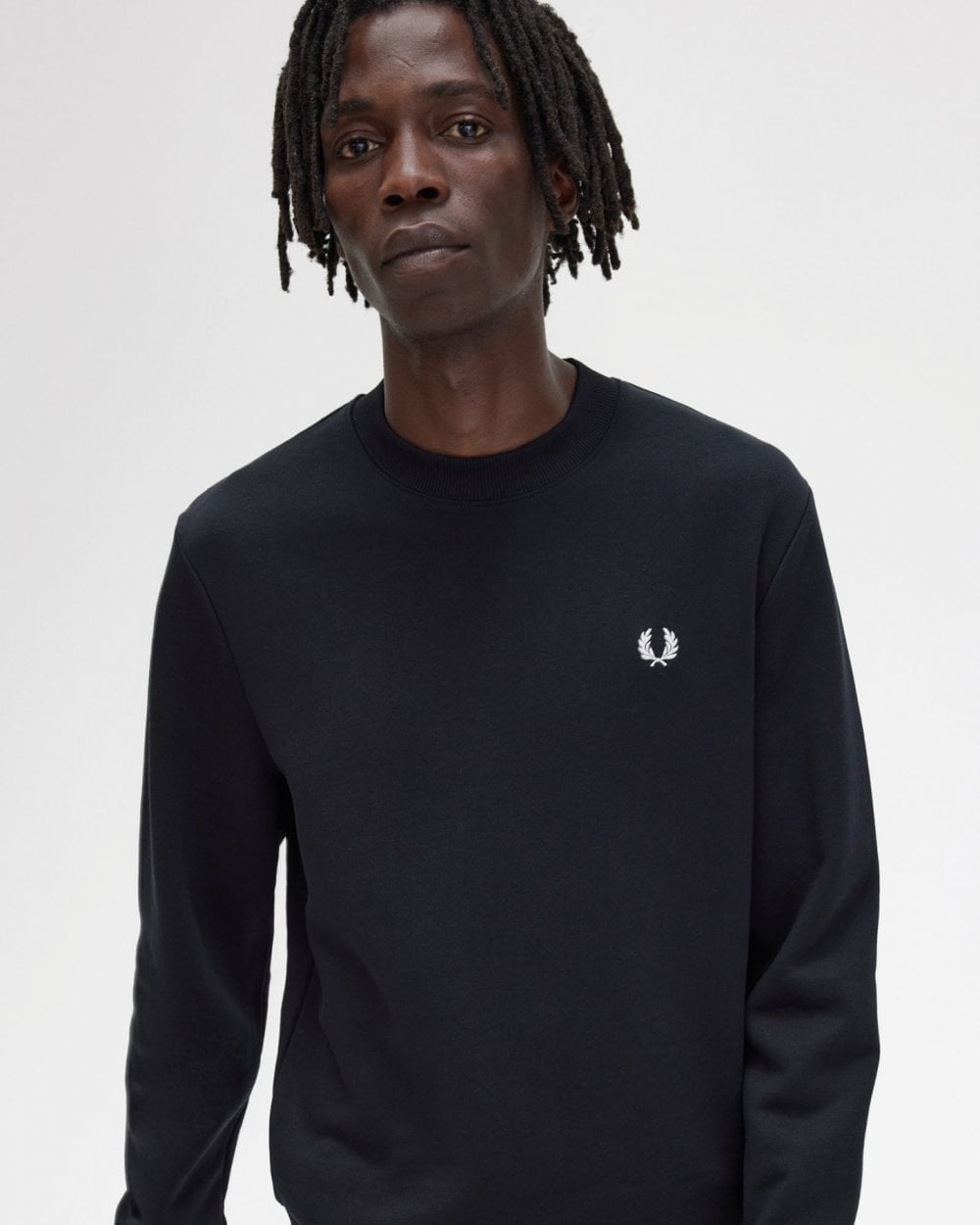 Fred Perry Mens Crew Neck Sweatshirt NOS - Black 184