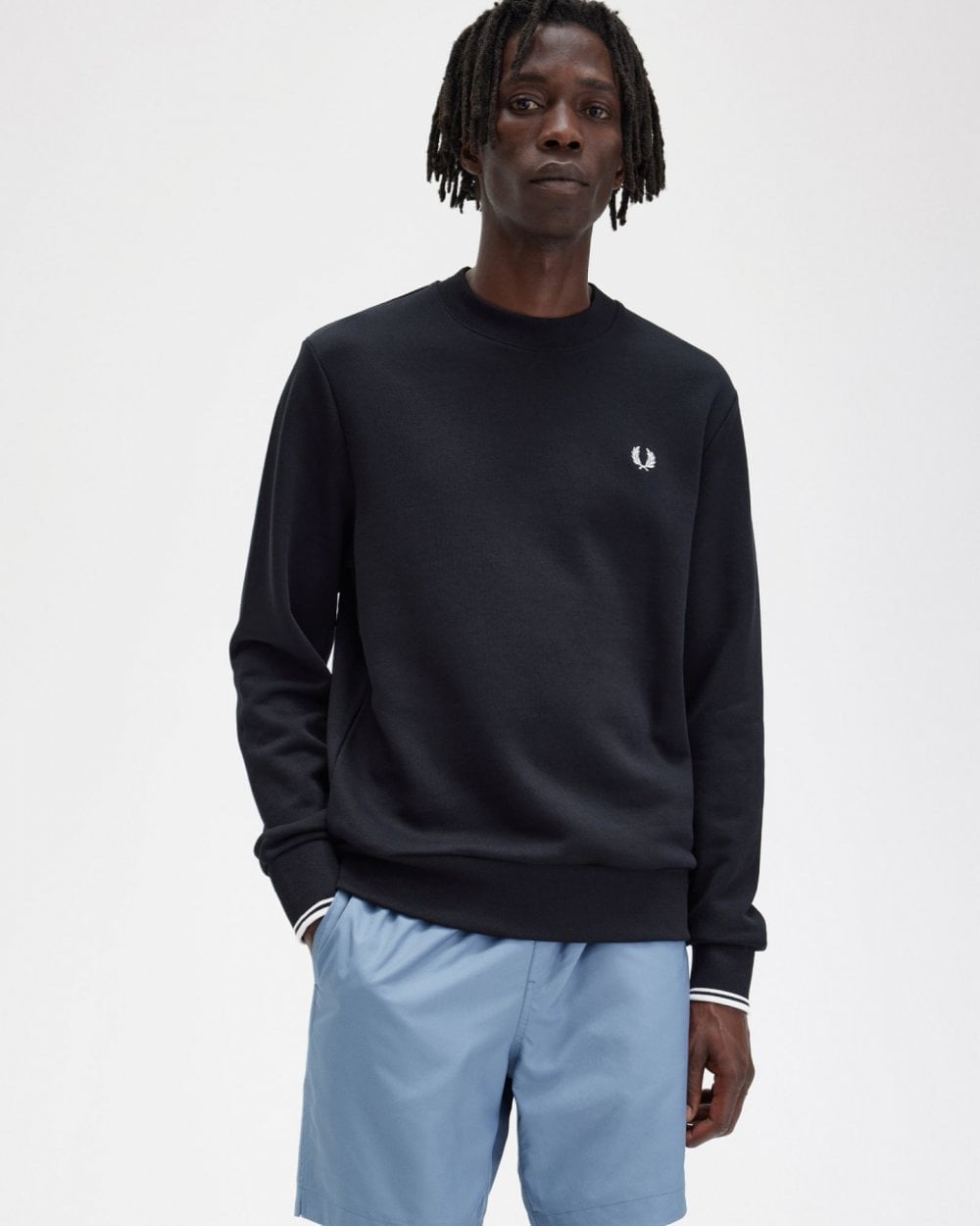 Fred Perry Mens Crew Neck Sweatshirt NOS - Black 184