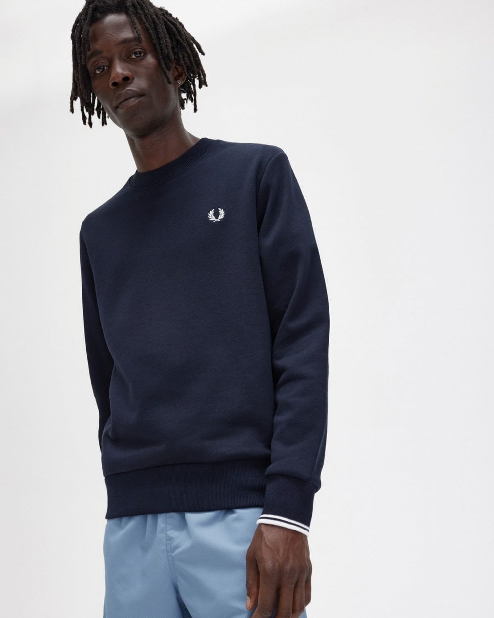 Fred Perry Mens Crew Neck Sweatshirt NOS - Navy 248