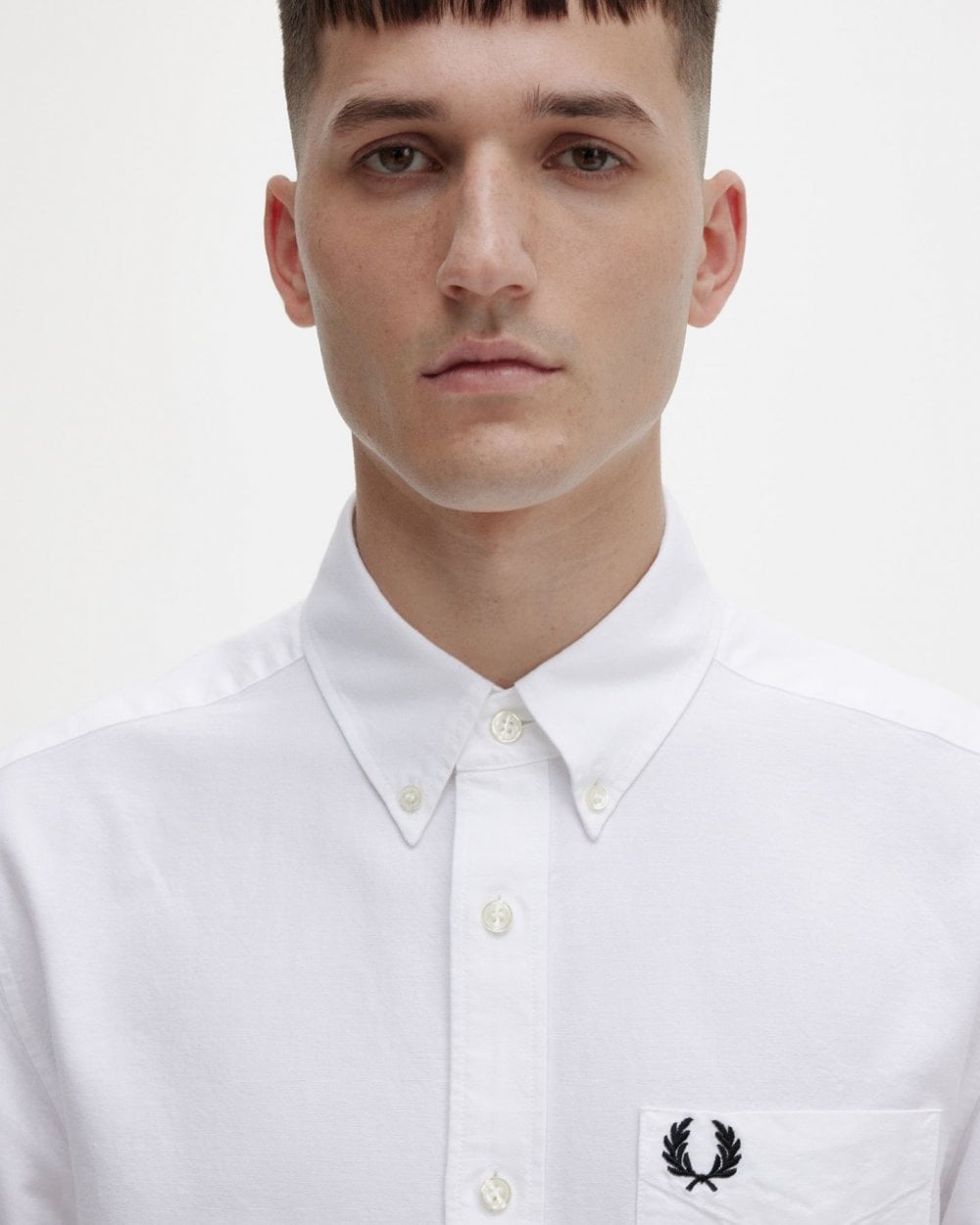 Fred Perry Mens Long Sleeve Oxford Shirt NOS - White 100