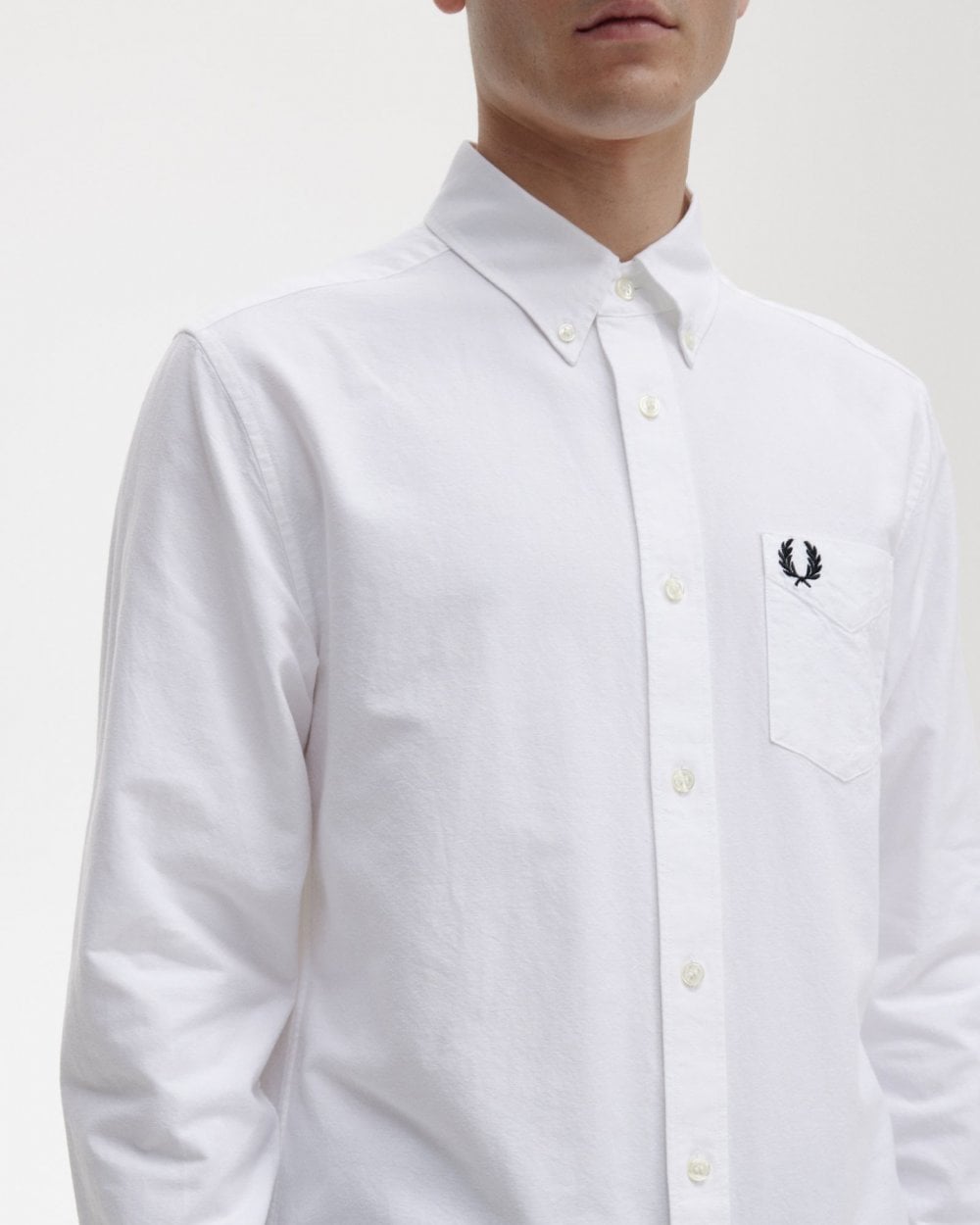 Fred Perry Mens Long Sleeve Oxford Shirt NOS - White 100