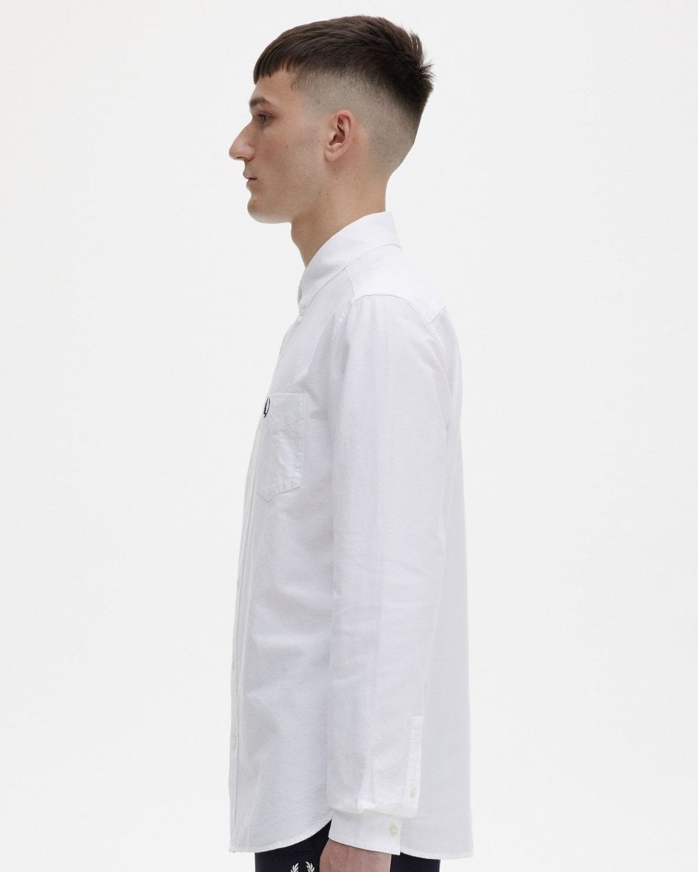 Fred Perry Mens Long Sleeve Oxford Shirt NOS - White 100