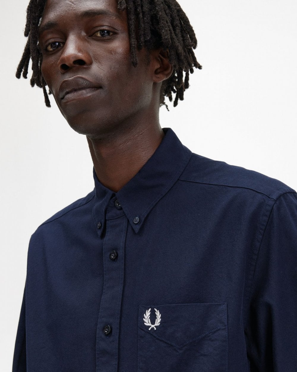 Fred Perry Mens Long Sleeve Oxford Shirt NOS - Navy 608