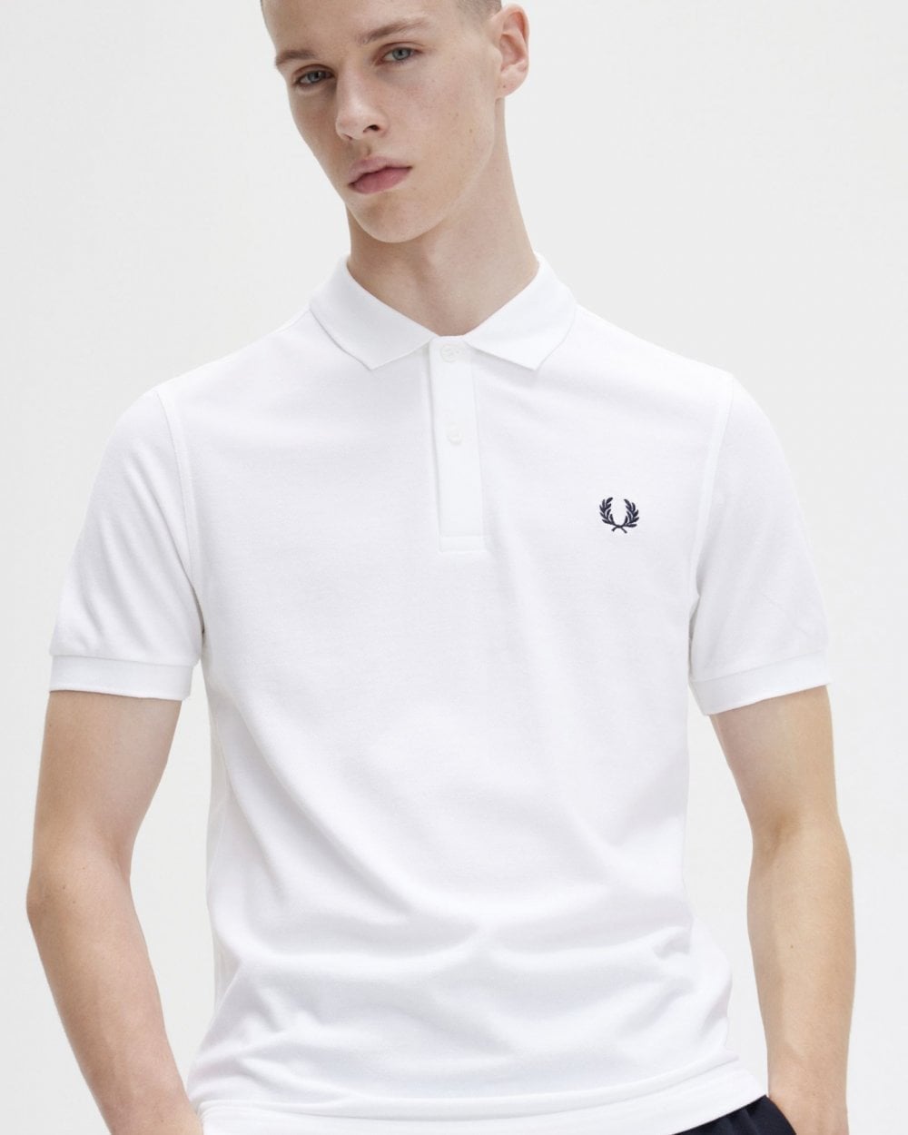 Fred Perry Mens Plain Signature Polo Shirt NOS - White 100