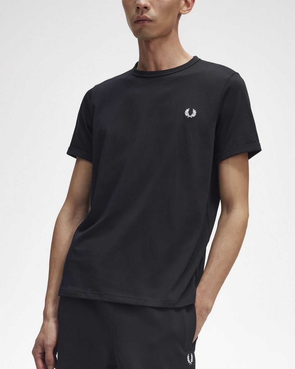 Fred Perry Mens Ringer T-Shirt NOS - Black 102