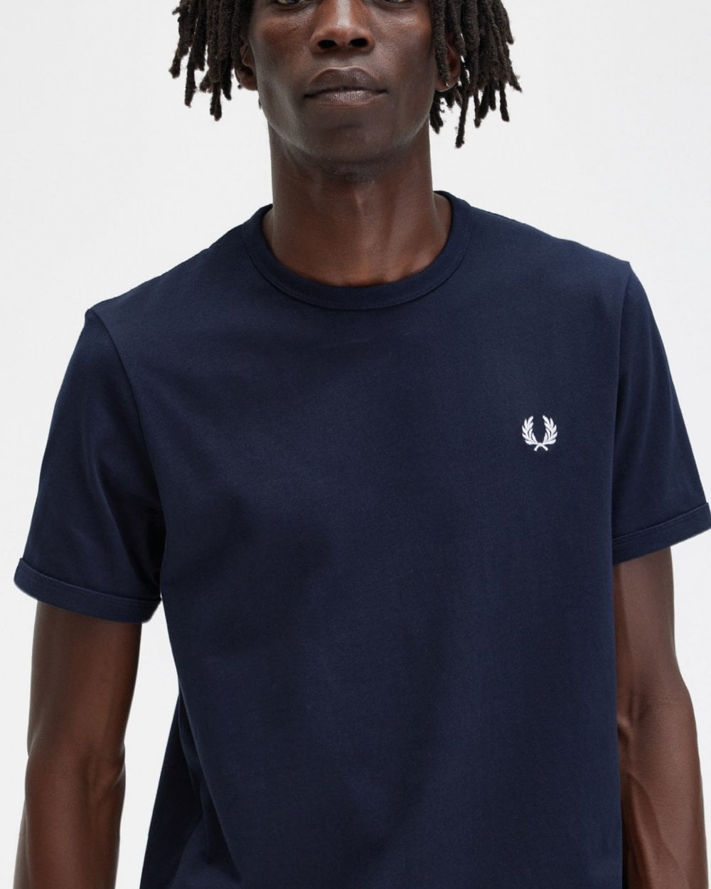 Fred Perry Mens Ringer T-Shirt NOS - Navy 608