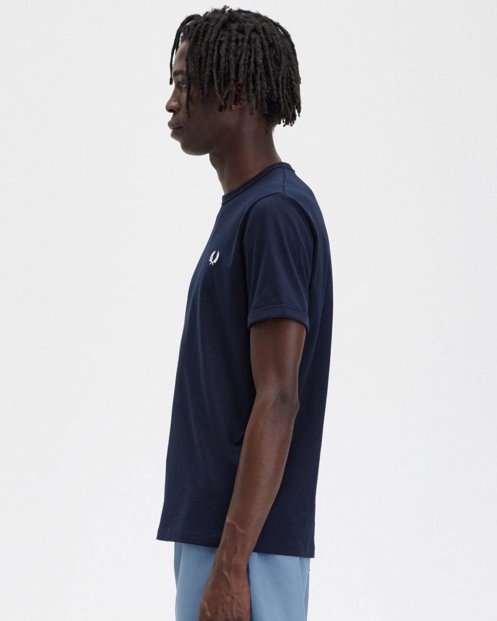 Fred Perry Mens Ringer T-Shirt NOS - Navy 608