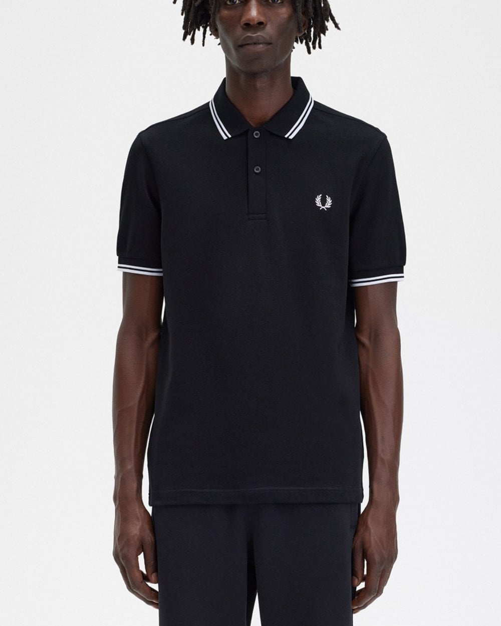 Fred Perry Mens Twin Tipped Signature Polo Shirt NOS - Black 350