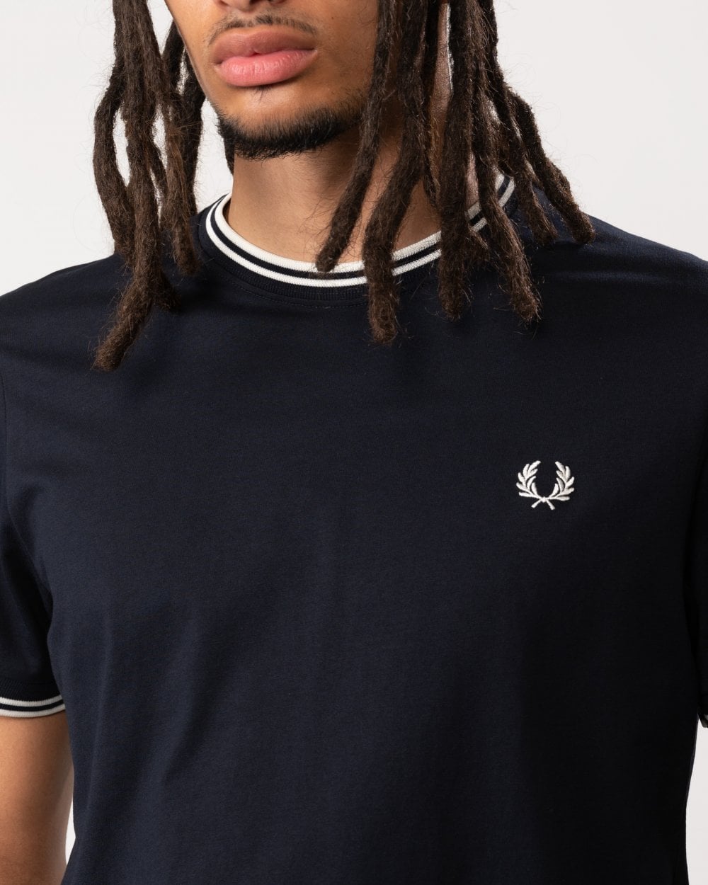 Fred Perry Mens Twin Tipped T-Shirt NOS - Navy 795