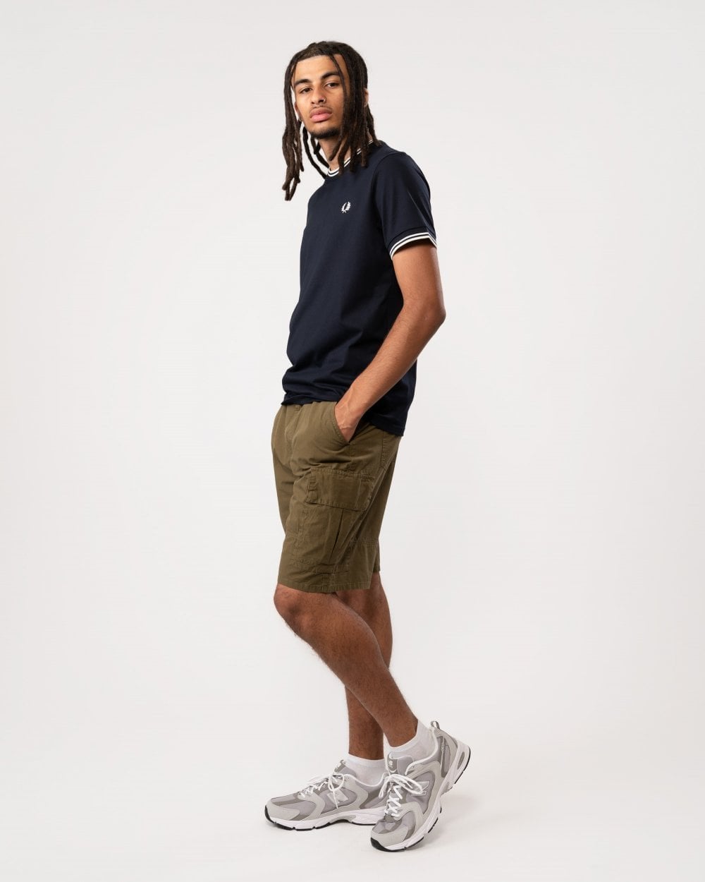 Fred Perry Mens Twin Tipped T-Shirt NOS - Navy 795
