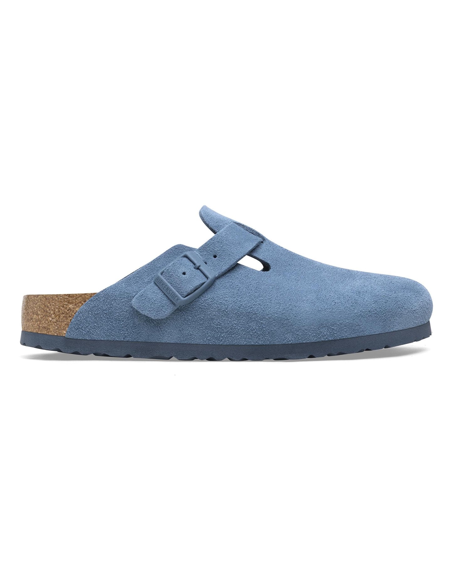 Birkenstock Boston Suede Leather Womens Clogs - Elemental Blue