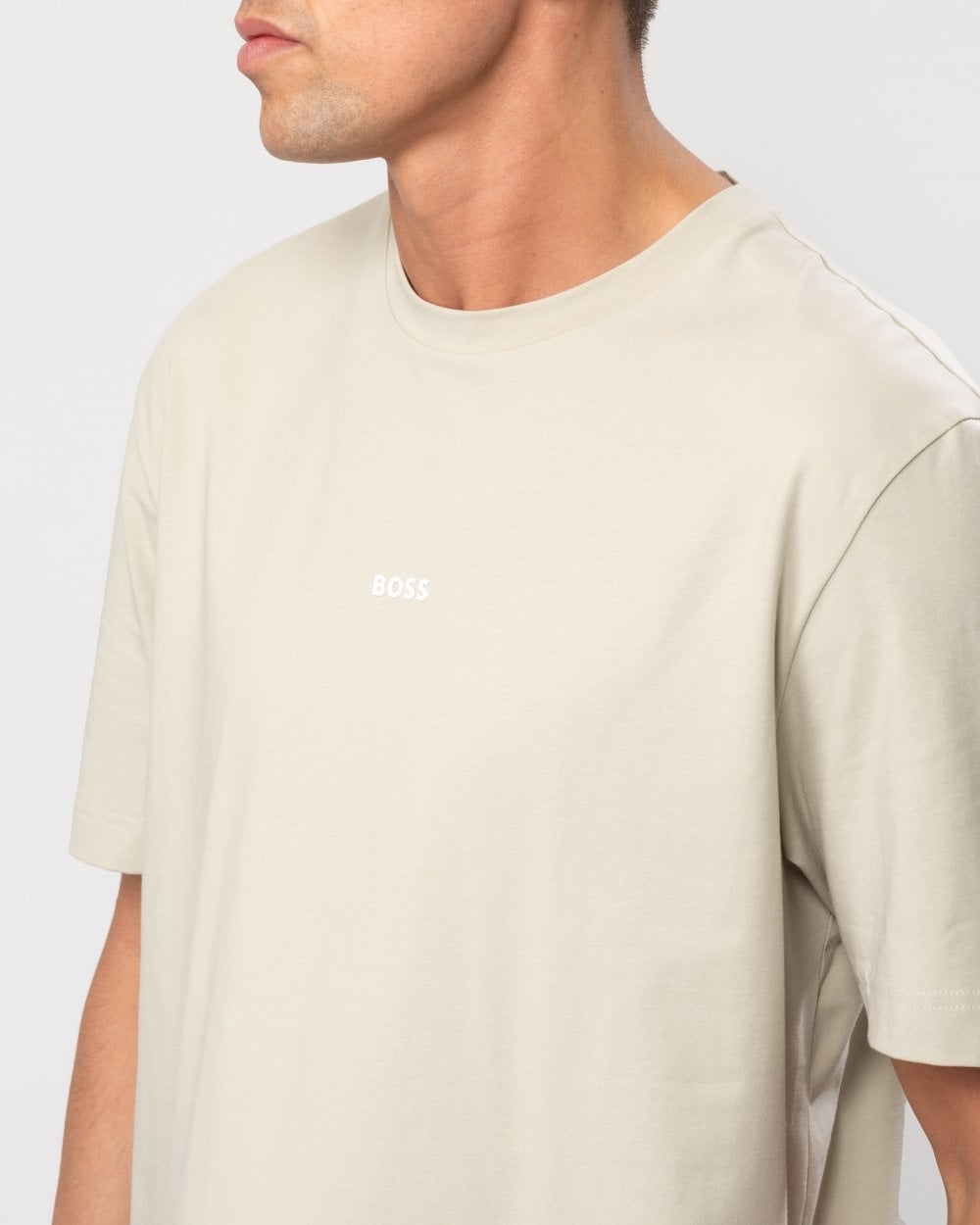 BOSS Orange TChup Mens Crew Neck Small Logo T-Shirt - Light Beige 271