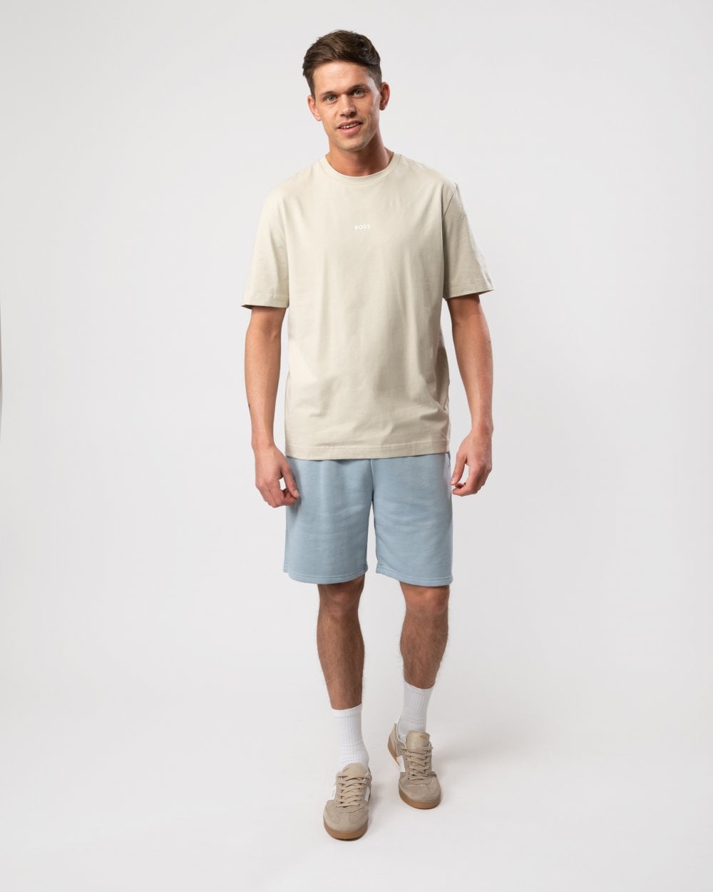 BOSS Orange TChup Mens Crew Neck Small Logo T-Shirt - Light Beige 271