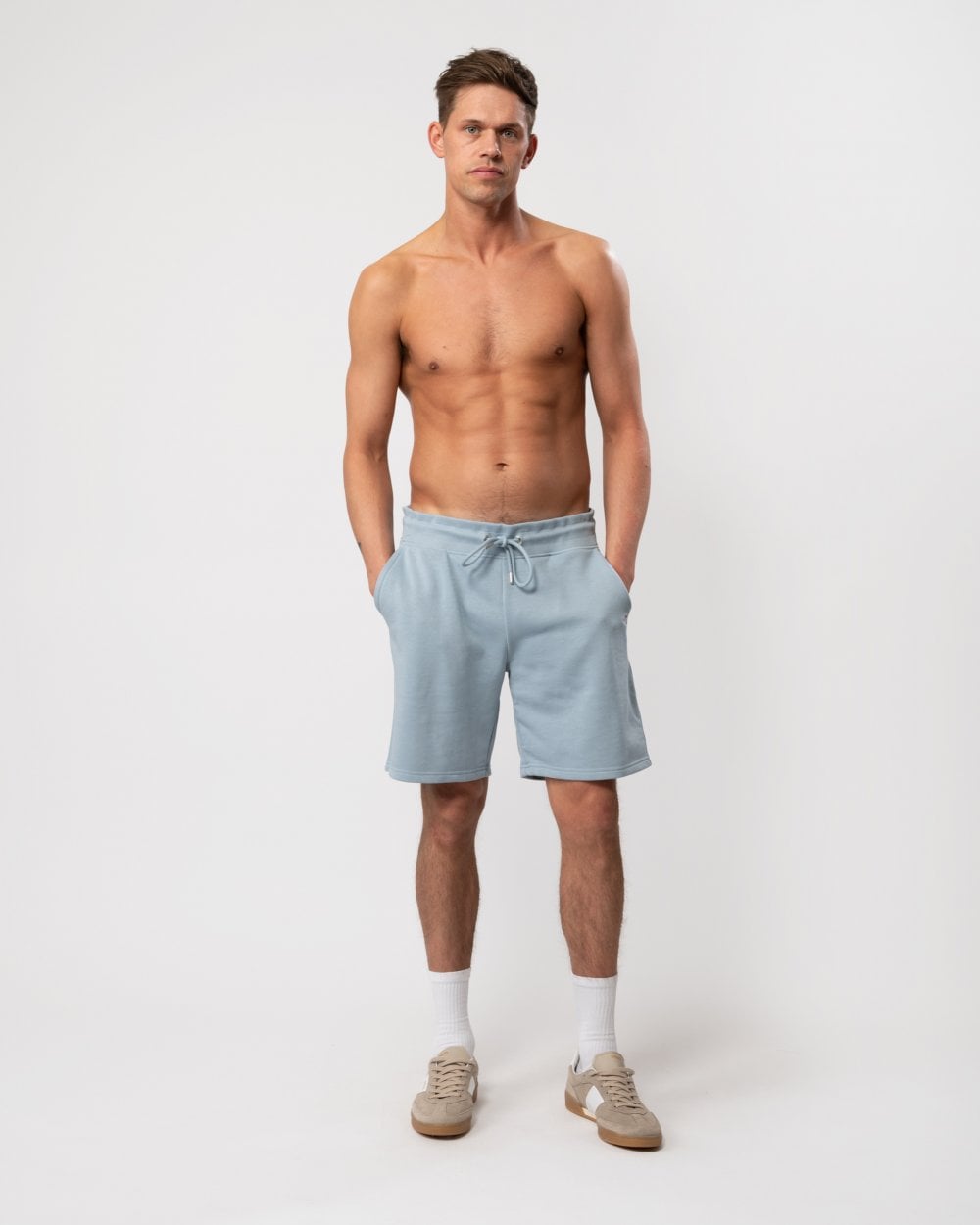 GANT Regular Fit Shield Logo Sweat Shorts - 474 Dove Blue