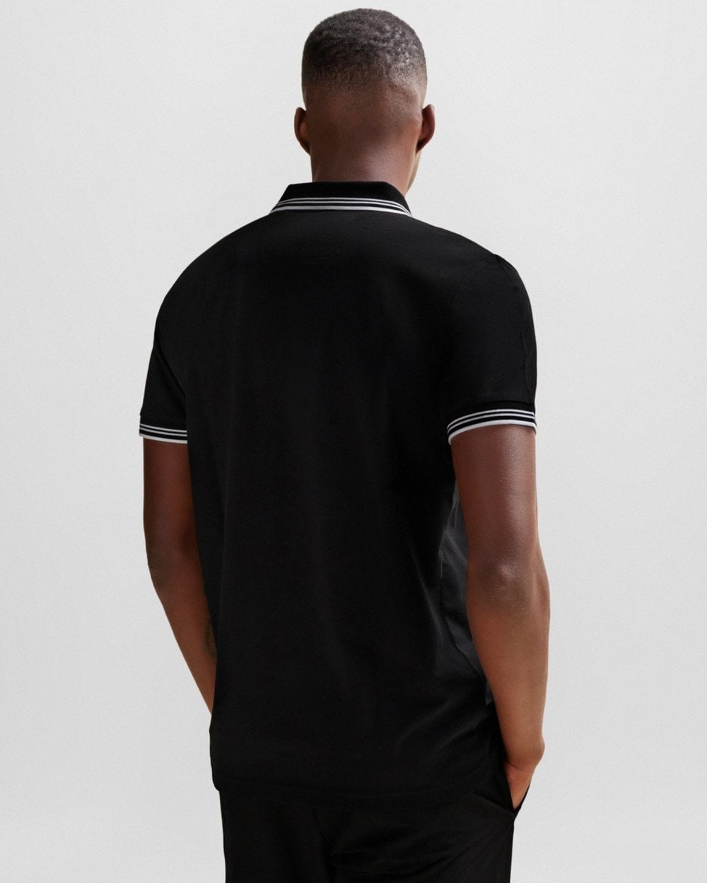 BOSS Green Paul Mens Short Sleeve Polo Shirt With Contrast Tipping NOS - Black 001