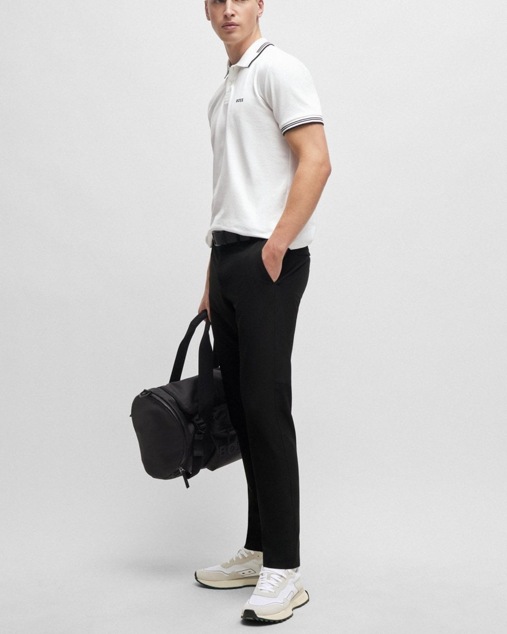 BOSS Green Paul Mens Short Sleeve Polo Shirt With Contrast Tipping NOS - White 100