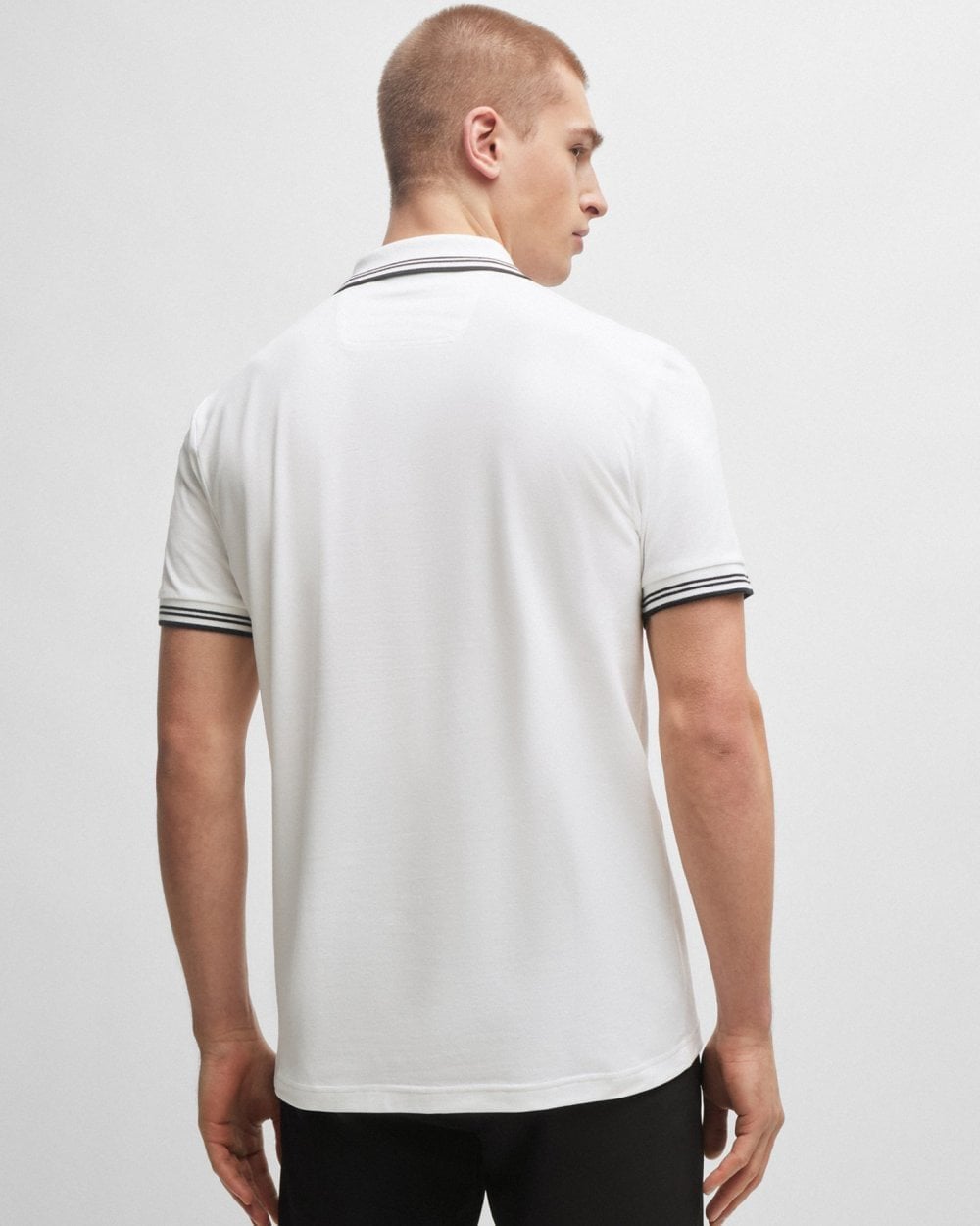 BOSS Green Paul Mens Short Sleeve Polo Shirt With Contrast Tipping NOS - White 100