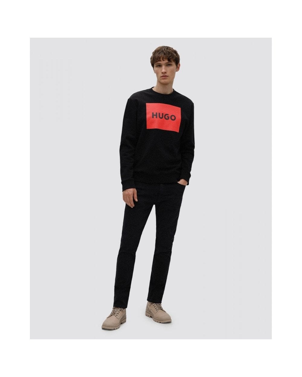 HUGO HUGO Duragol222 Large Label Logo Mens Sweatshirt NOS