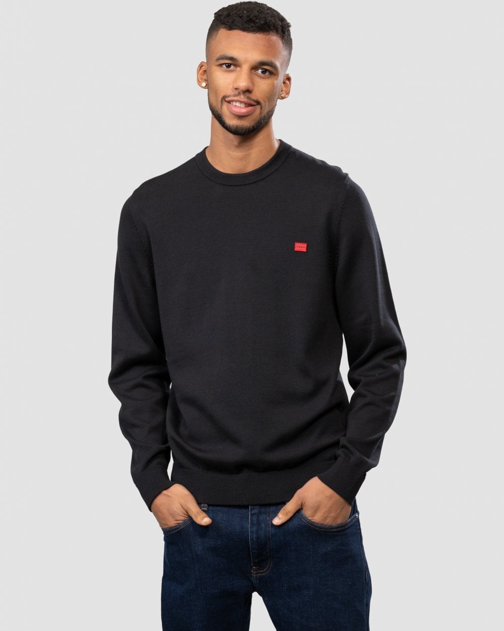 HUGO San Cassius Mens Crew Neck Sweater NOS - Black 001