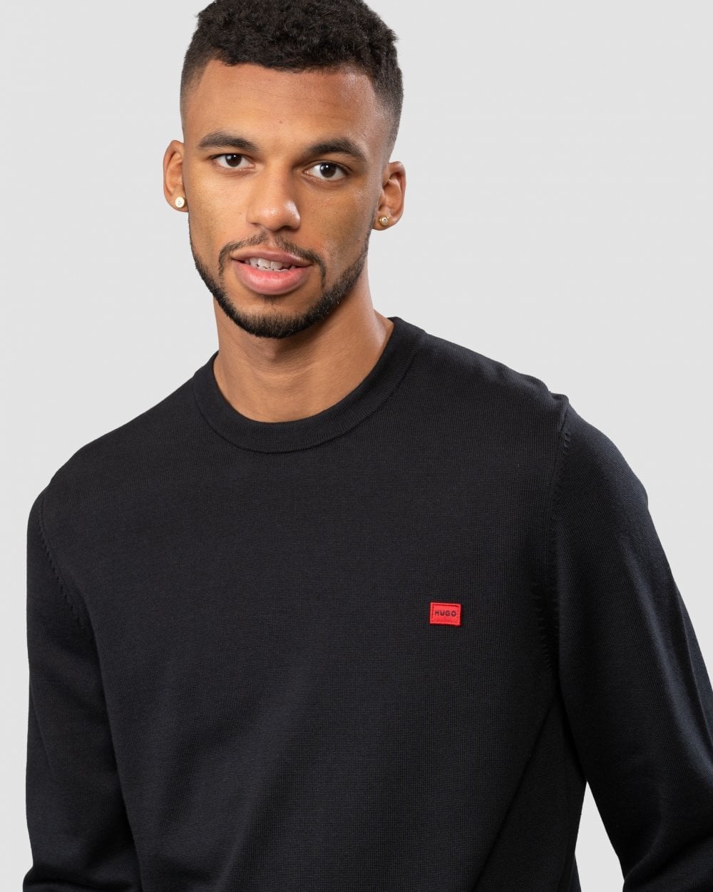 HUGO San Cassius Mens Crew Neck Sweater NOS - Black 001