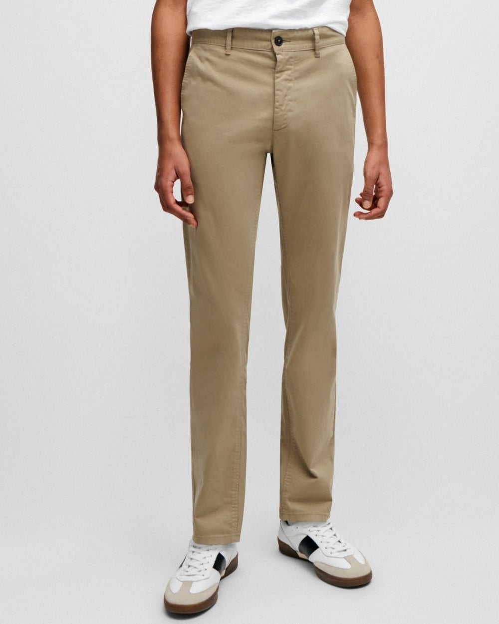 BOSS Orange Mens Slim Fit Chinos in Stretch-Cotton Satin NOS