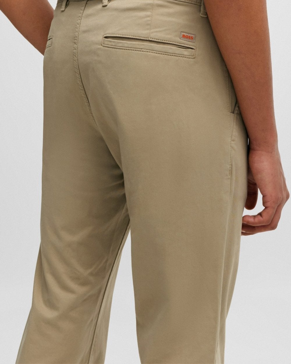 BOSS Orange Mens Slim Fit Chinos in Stretch-Cotton Satin NOS - Beige 239