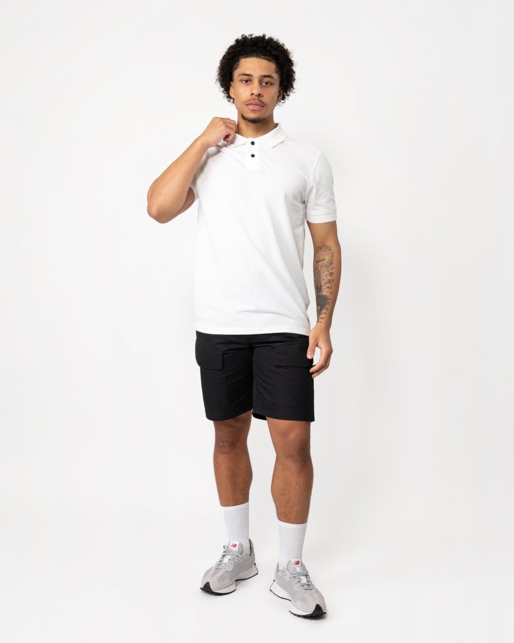 BOSS Orange Prime Mens Cotton-Piqué Polo Shirt with Logo Print NOS - White 100