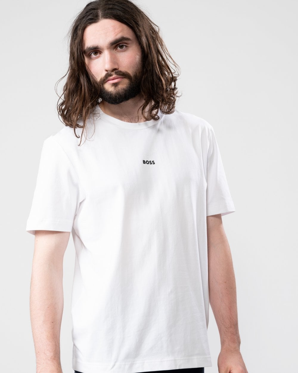 BOSS Orange TChup Mens Crew Neck Small Logo T-Shirt NOS - White 100