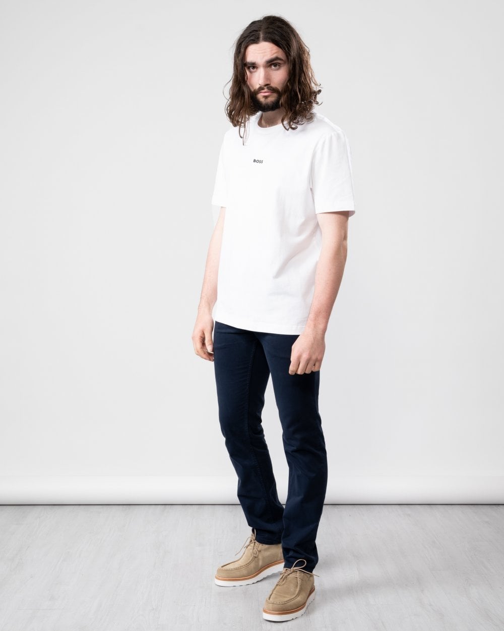 BOSS Orange TChup Mens Crew Neck Small Logo T-Shirt NOS - White 100