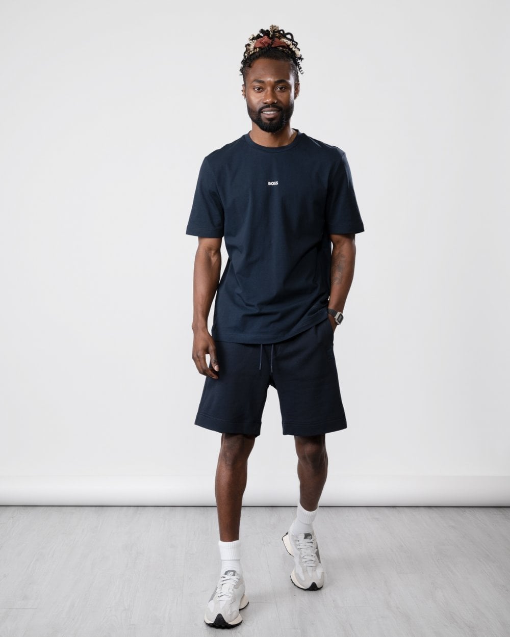 BOSS Orange TChup Mens Crew Neck Small Logo T-Shirt NOS - Dark Blue 404