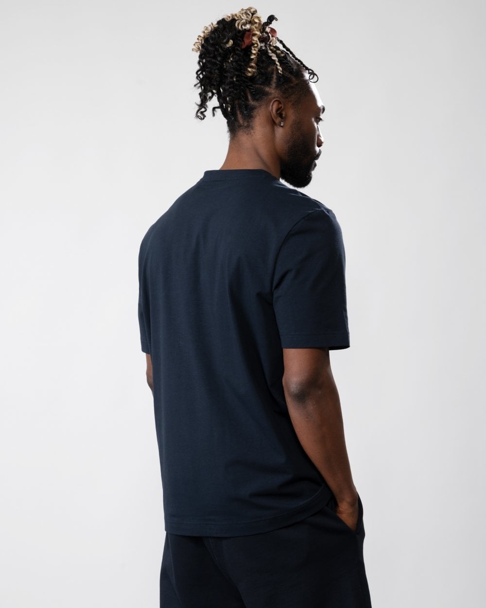 BOSS Orange TChup Mens Crew Neck Small Logo T-Shirt NOS - Dark Blue 404