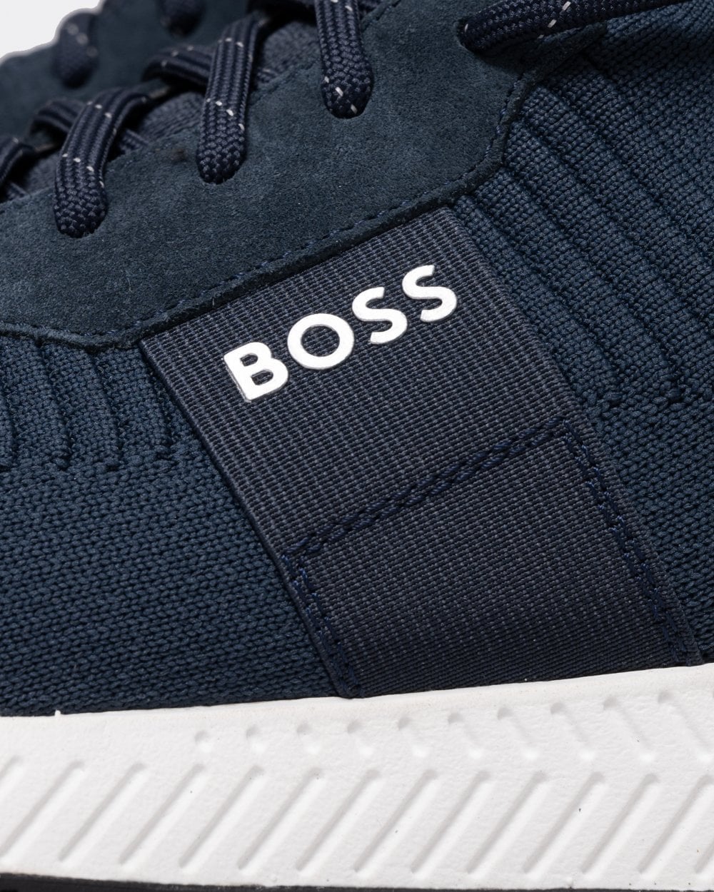 BOSS Orange Titanium_Runn Mens Structured-Knit Sock Trainers With Branding NOS - Dark Blue 401