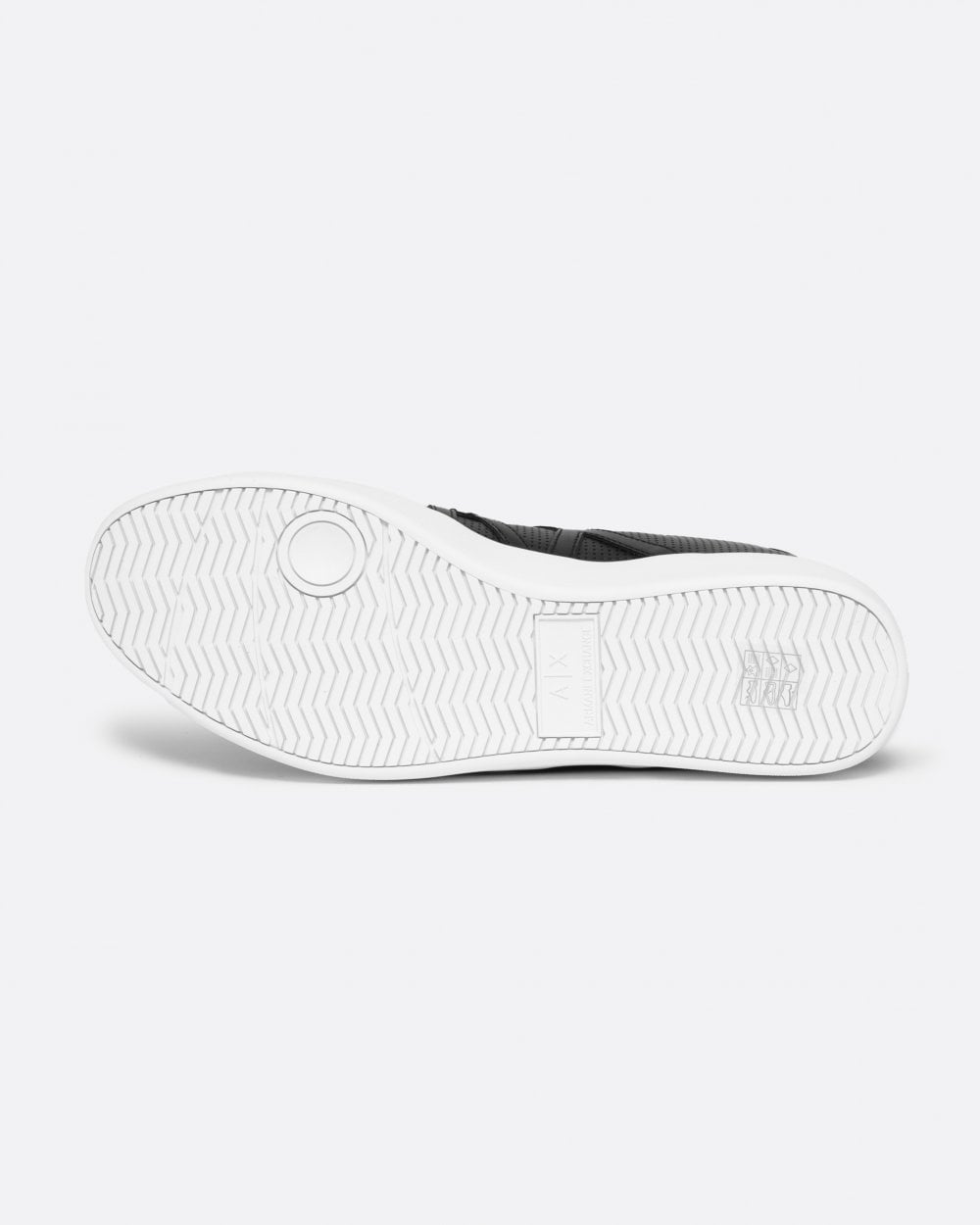 Armani Exchange Mens Perforated Leather Sneakers With AX Logo