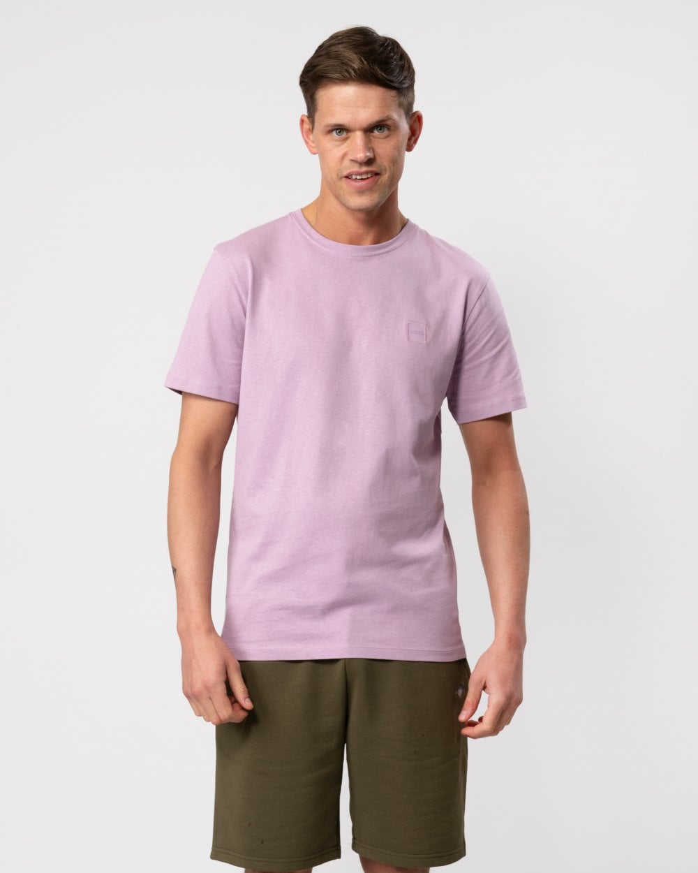 BOSS Orange Tales Mens Cotton-Jersey T-shirt With Logo Patch