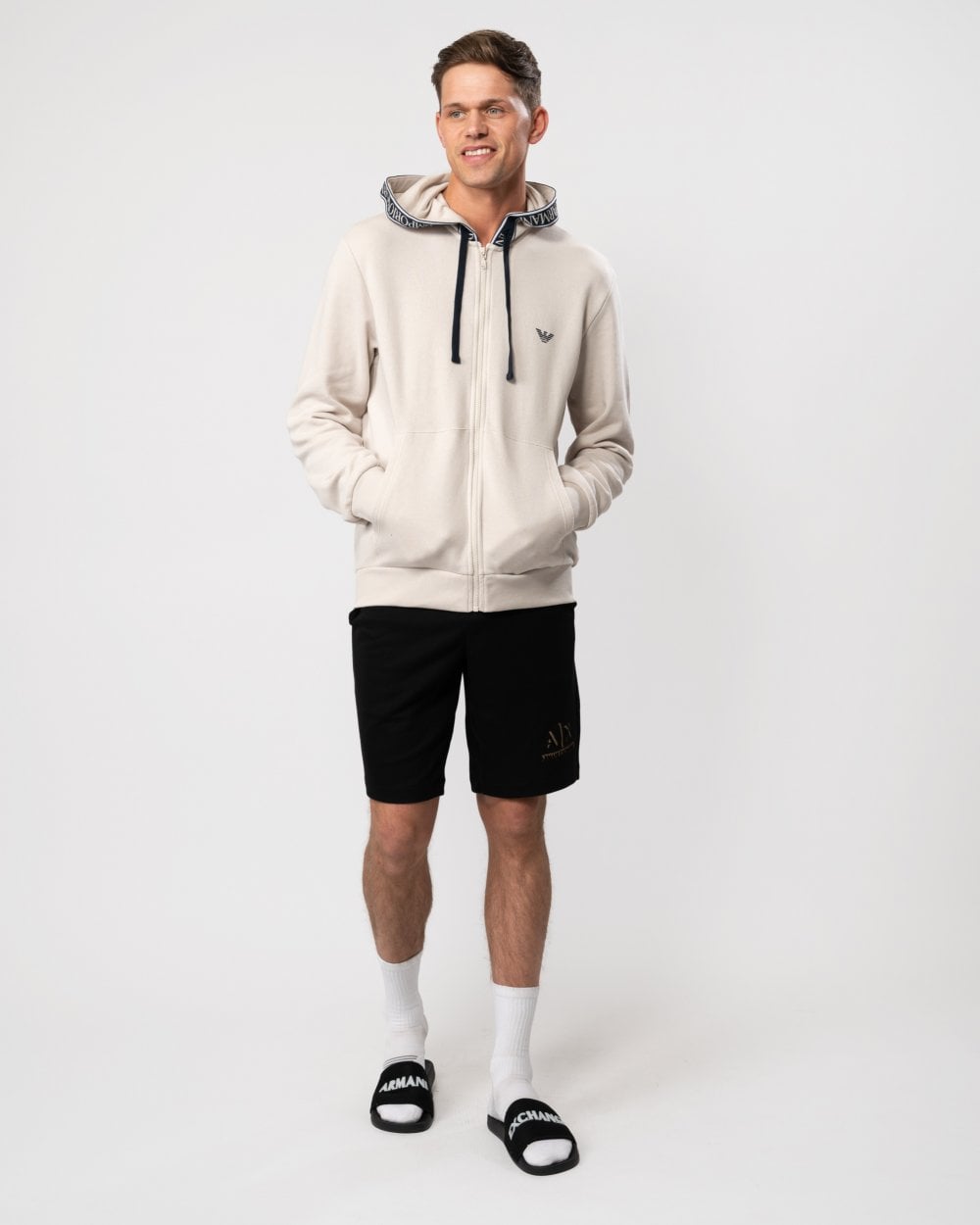Emporio Armani Emporio Armani Mens Eagle Logo Full Zip Hoodie