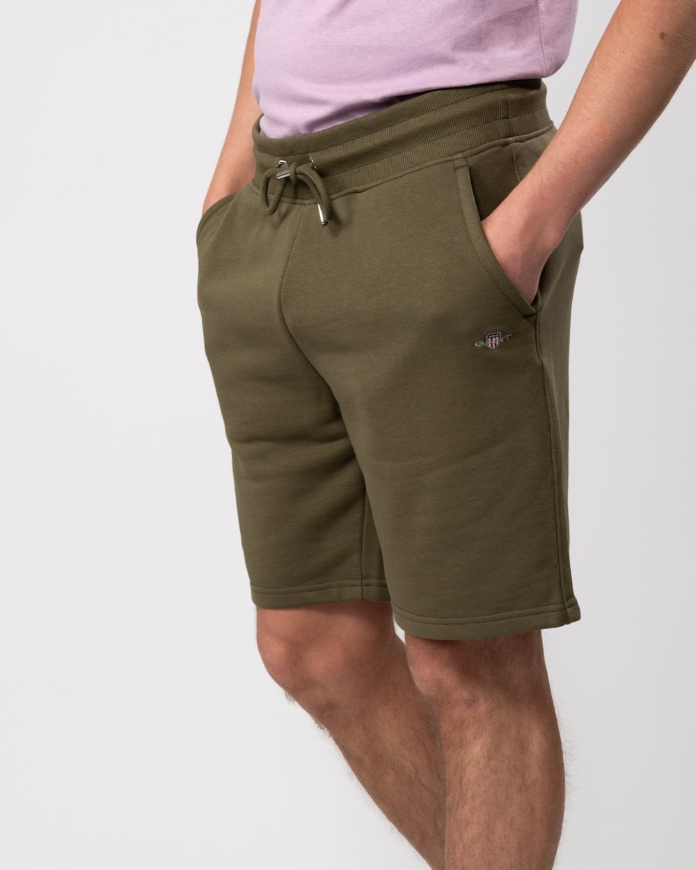 GANT Regular Fit Shield Logo Sweat Shorts - 301 Juniper Green