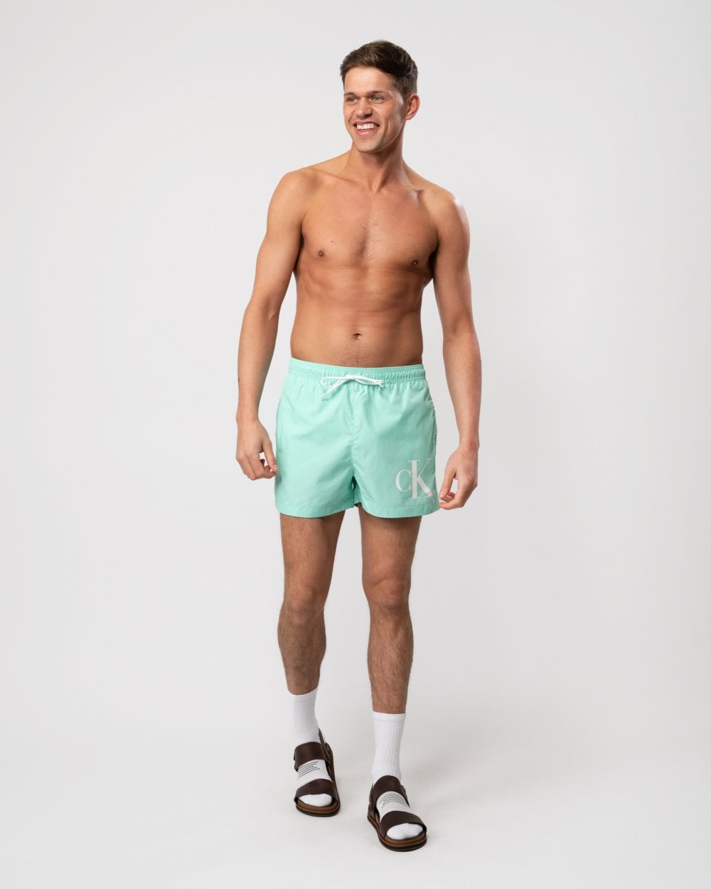 Calvin Klein Calvin Klein CKJ Monogram Mens Short Drawstring Swimshorts