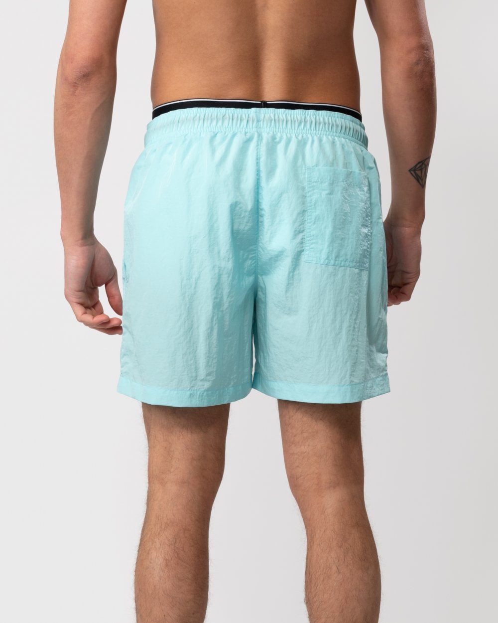 Calvin Klein Calvin Klein CKJ Monogram Nylon Mens Medium Double Waistband Swimshorts