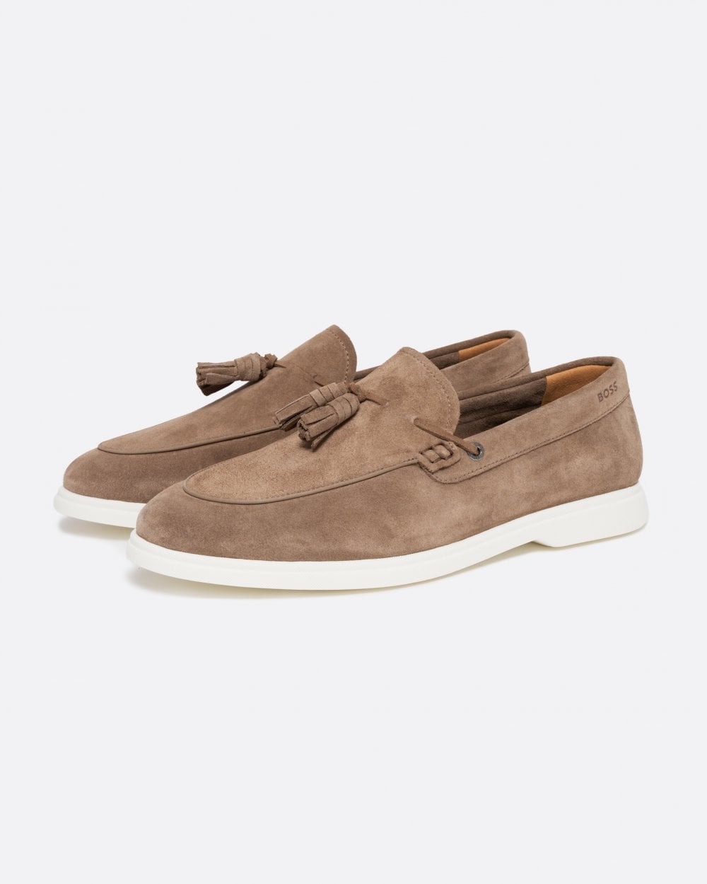 BOSS Orange Sienne Men Suede Slip-On Loafers with Tassel Trim