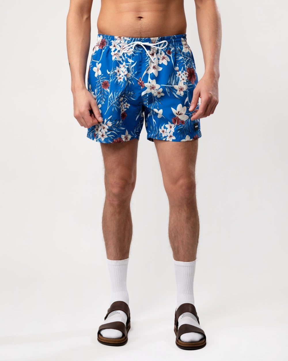 BOSS Orange Piranha Mens Tropical Print Quick-Drying Swim Shorts