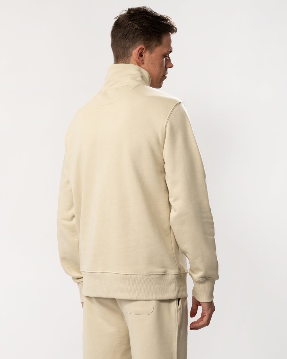 GANT Mens Regular Fit Shield Logo Half Zip Sweatshirt - 239 Silky Beige