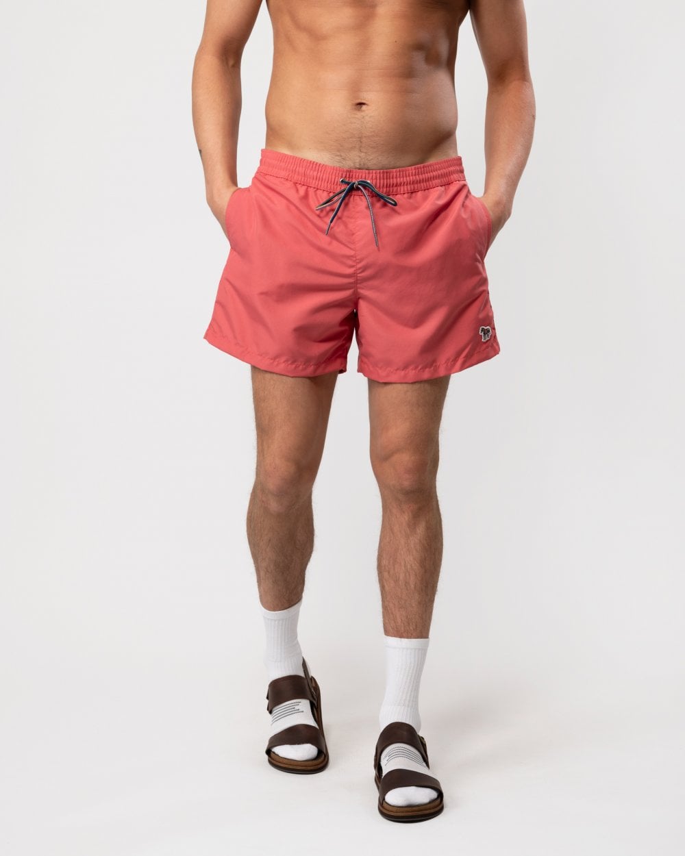 Paul Smith Mens Zebra Logo Swim Shorts - 23 Bubblegum/Raspberry