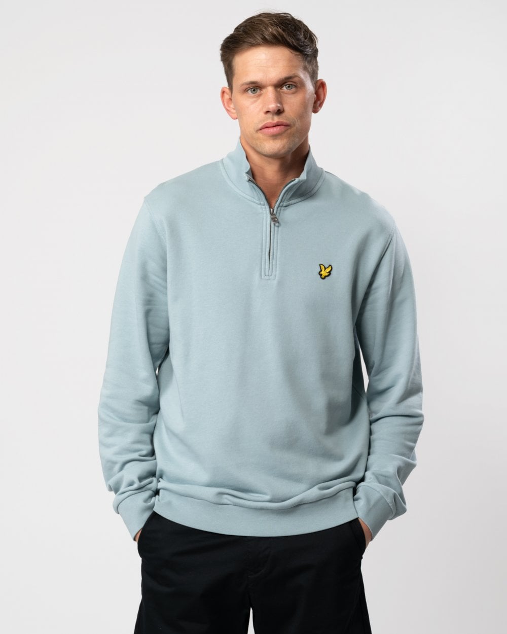 Lyle & Scott Mens Embroidered Quarter Zip Sweatshirt